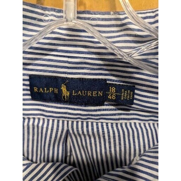 Ralph Lauren Mens XL 18 Plaid Button Down Shirt Long Sleeve Missing Top button - Picture 5 of 5